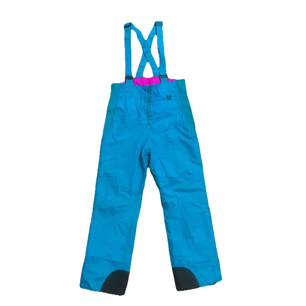 VTG Columbia Snow Pants Youth XL Insulated Ski Bibs Adj Straps Overall Turquoise